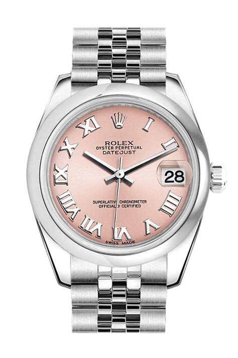 Rolex Lady Datejust 31, pink roman Dial, Steel Jubilee  